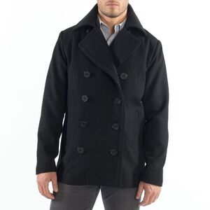 Alpine Swiss Mason Mens Wool Blend Pea Coat Jacket Double Breasted Dress Coat